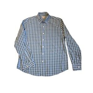 J.crew Men's XL 100% Cotton Plaid Pattern Blue Long Sleeve Casual Business